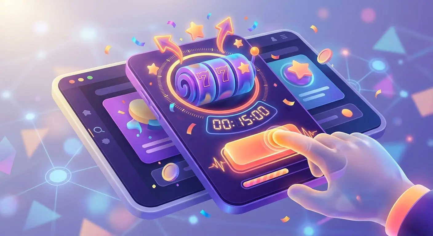 Kicker-Bereich mit 50 Freispielen Symbolischer Kicker-Bereich mit Freispiel-Kachel und Countdown