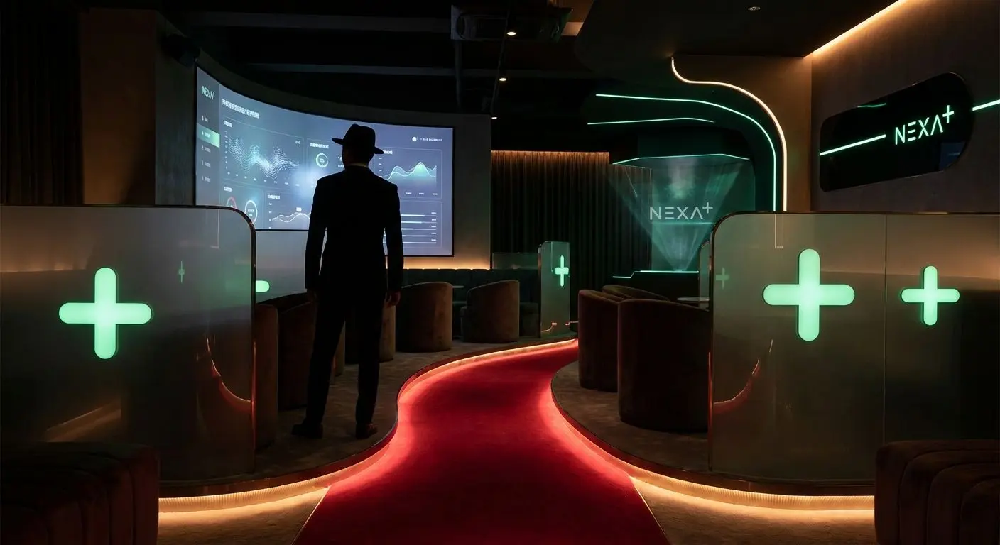 VIP-Lifestyle-Visual mit Plus-Symbolen und Premium-Stimmung