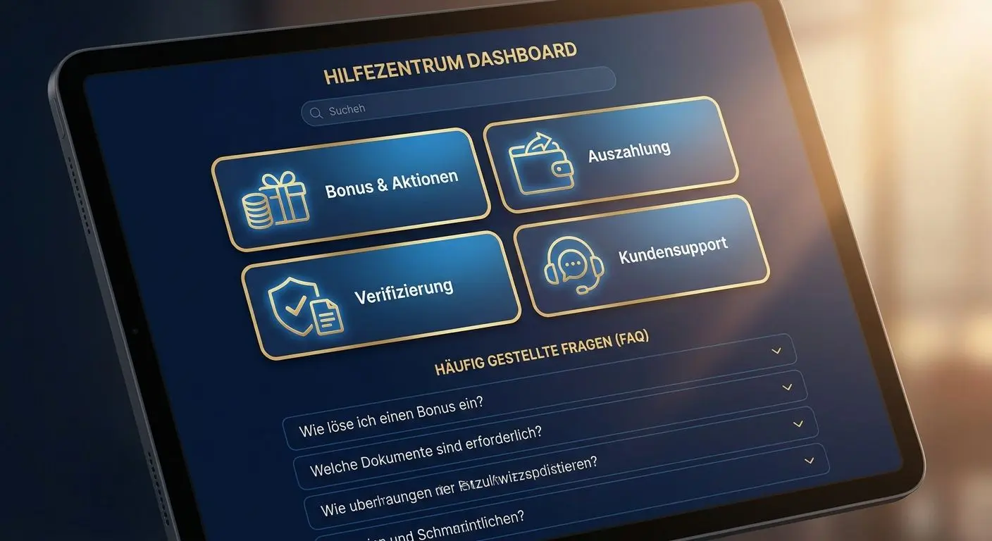 FAQ-Bereiche zu Bonus, Auszahlung und Verifizierung