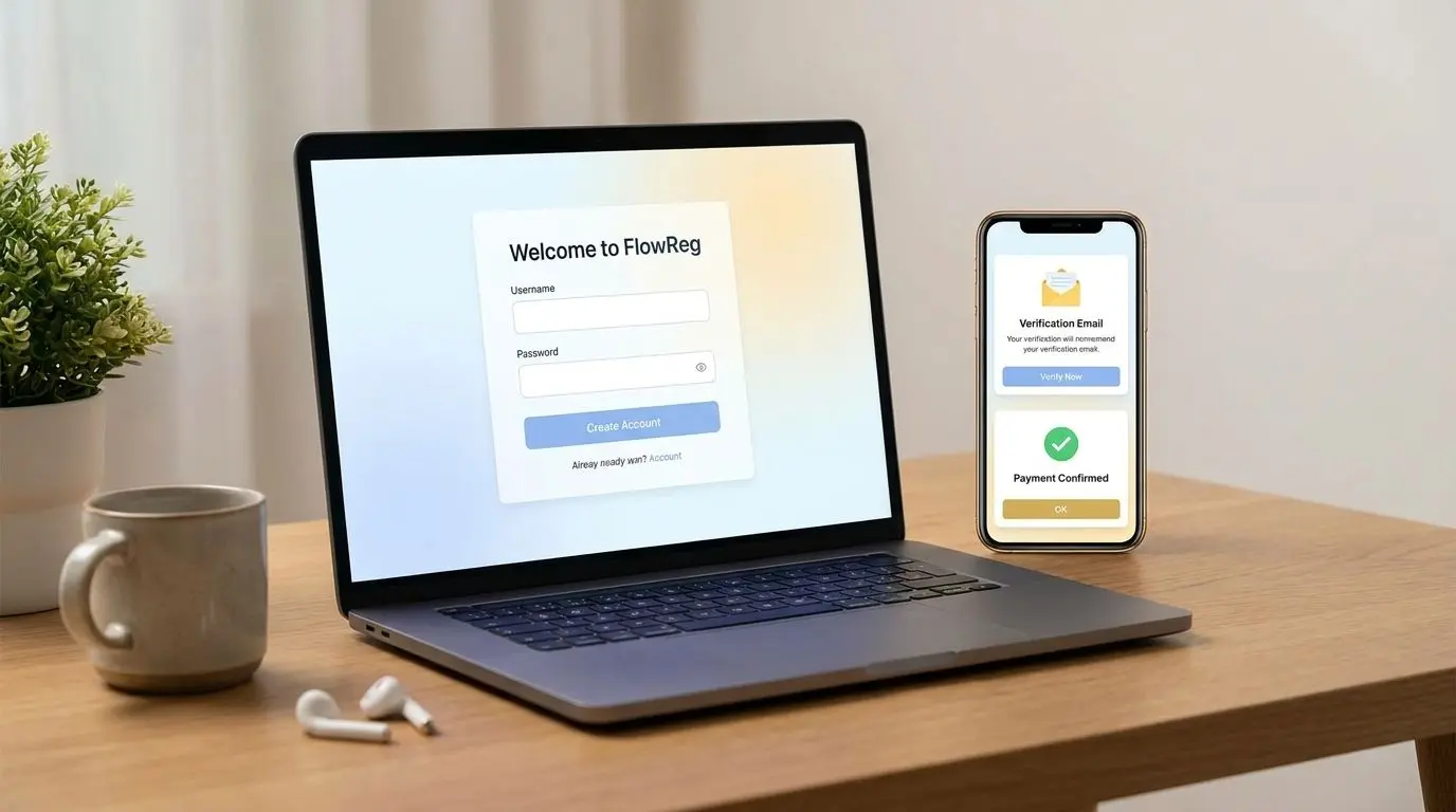 PlayOJO Anmeldung Schritt für Schritt Einfacher Registrierungsprozess bei PlayOJO auf Laptop und Smartphone
